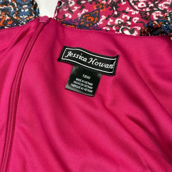 Jessica Howard Floral Print‎ Dress Wrap Style Ruffle Hem Plus Size 18W NEW - Picture 3 of 7